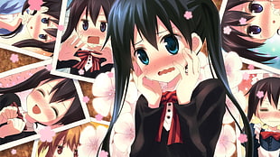 black haired female character wallpaper, animation, Kin-Iro Mosaic, Komichi Aya HD wallpaper
