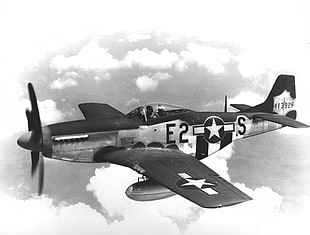 black and gray E2 S plane illustration, aircraft, airplane, war, World War II