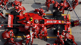 red racing kart, Formula 1, Scuderia Ferrari