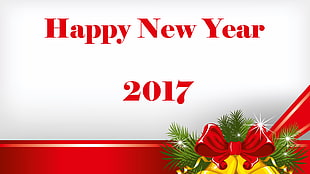 Happy New Year 2017 text overlay HD wallpaper