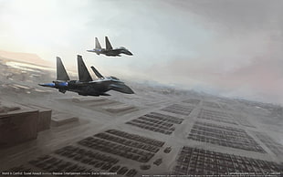 two fighter aircraft, warplanes, video games, world in conflict: soviet assault