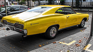 yellow muscle car, car, yellow cars, Chevrolet Impala
