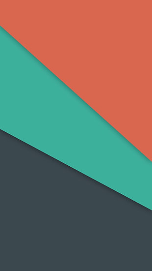 orange, teal, and gray background HD wallpaper