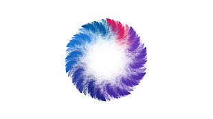 round blue, purple, and red abstract art illustration, mathematics, geometry, simple, white  background