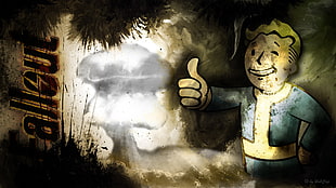 profile of man illustration, Fallout, Vault Boy HD wallpaper