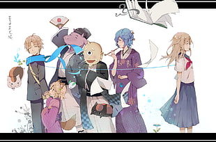 anime characters digital wallpaper, Natsume Yuujinchou, Takashi Natsume, Natsume Reiko, Nyanko-Sensei
