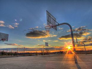 gray steel basketball hoop, basketball, sport , sports, basketball court HD wallpaper