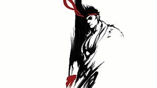 Street Fighter Ryu stencil artwork, Ryu (Street Fighter), video games HD wallpaper