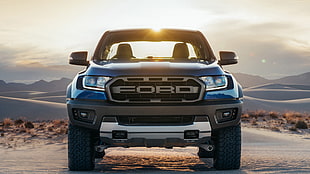 blue Ford vehicle, Ford Ranger Raptor, 2019 Cars, 4k