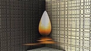 orange and white lamp in brown room