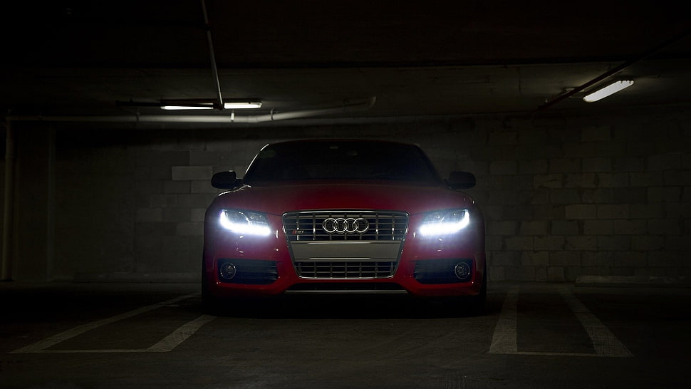 red Audi car, Audi HD wallpaper
