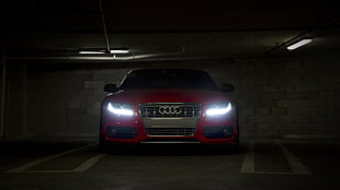 red Audi car, Audi HD wallpaper