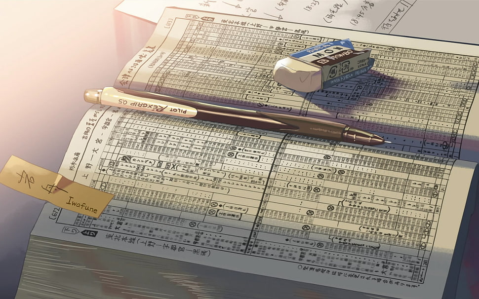 gray and black click pen, anime, 5 Centimeters Per Second HD wallpaper
