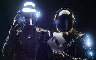 two person illustration, Daft Punk, EDM, music