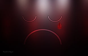 sad emoticon with tear, sad, artwork