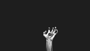 Santa Cruz logo, hands, horror, artwork, simple background
