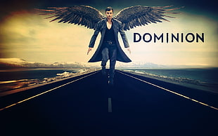 Dominion digital wallpaper, TV, fantasy art, angel, road