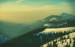 overview of snow-covered mountain nature photography, nature, landscape, mountains HD wallpaper