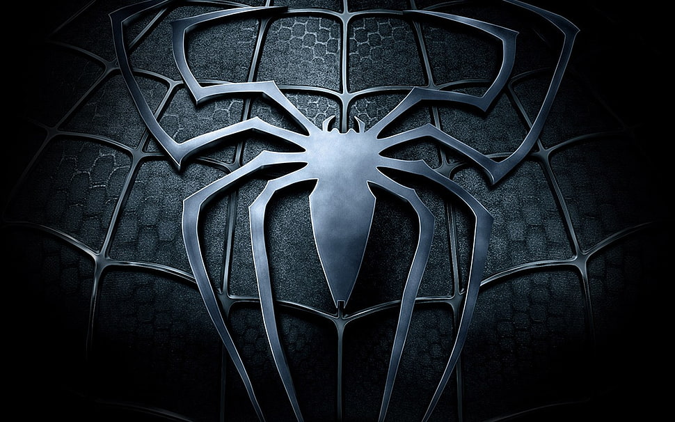 black Spider-Man logo HD wallpaper