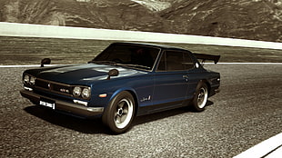 blue coupe, Gran Turismo 6, PlayStation 3, car, Nissan
