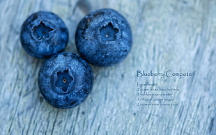 three blueberries
