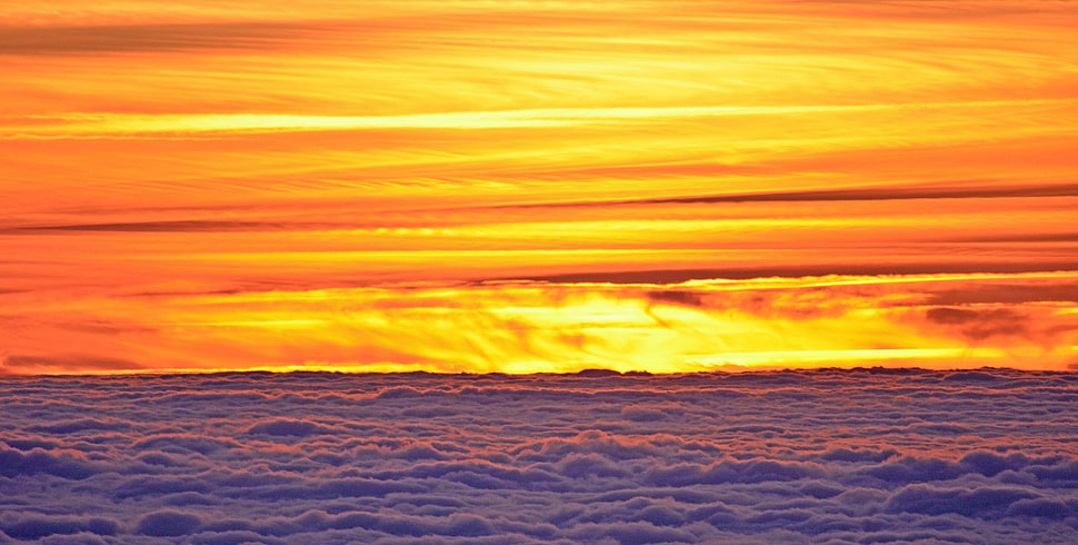 white sand during sunset HD wallpaper