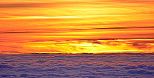 white sand during sunset