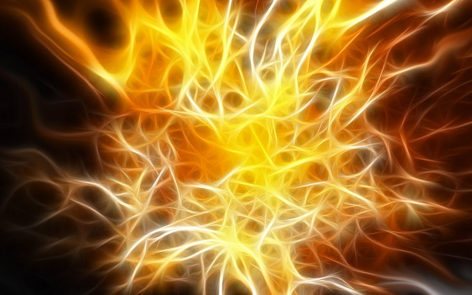 yellow and brown lights HD wallpaper