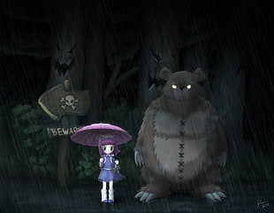 LoL Tibbers and Annie illustration, League of Legends, video games, Annie (League of Legends), My Neighbor Totoro