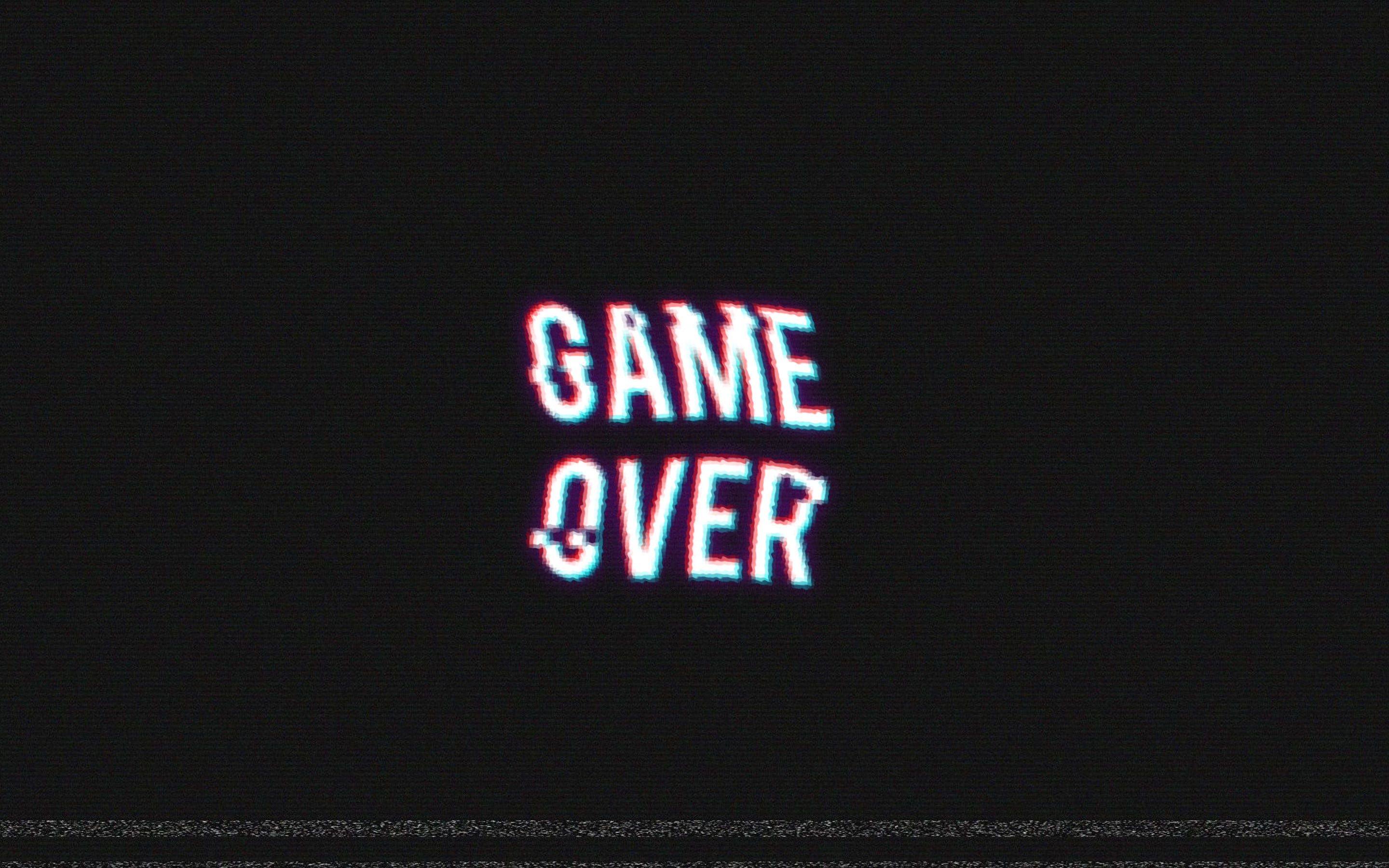 Black background with game over text overlay, GAME OVER, video games, retro  games, distortion HD wallpaper | Wallpaper Flare