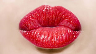 red lipstick, lips, lipstick HD wallpaper