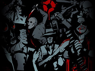 villain poster, Team Fortress 2, Pyro (character), humor, video games HD wallpaper