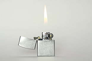 photo of silver flip lighter