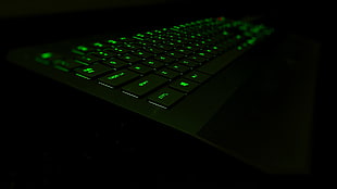 black Razer gaming keyboard, Razer, Razer Deathstalker, keyboards, glowing HD wallpaper