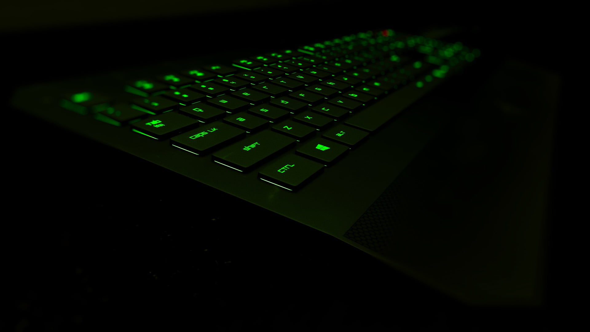black Razer gaming keyboard, Razer, Razer Deathstalker, keyboards, glowing