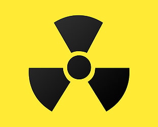 black logo, radiation HD wallpaper
