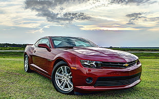 red Chevrolet coupe HD wallpaper