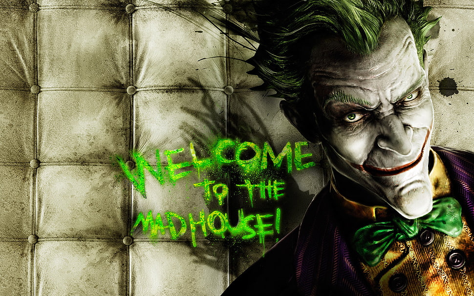Joker with text overlay, Joker, Batman, video games, digital art HD wallpaper