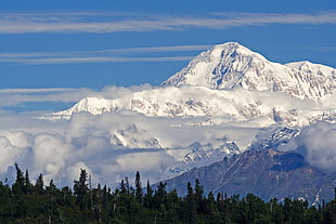 photography of mountain covered with snow, denali, mckinley