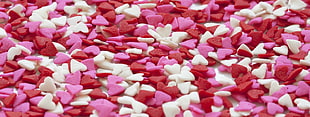 pink and white heartshaped cut-outs decors