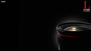 black Canon DSLR camera lens, Canon, lens, Nikon