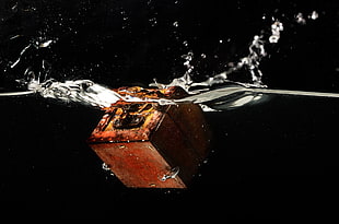 cube underwater digital wallpaper, underwater