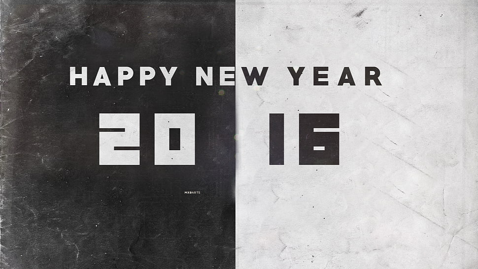 white and black background with text overlay, New Year HD wallpaper