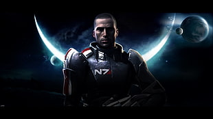 N7 digital wallpaper, Mass Effect, Commander Shepard, video games