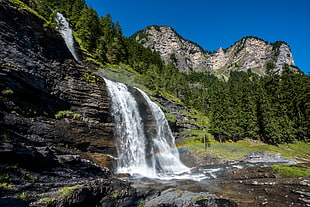 photography of waterfalls under blue sky, 02
