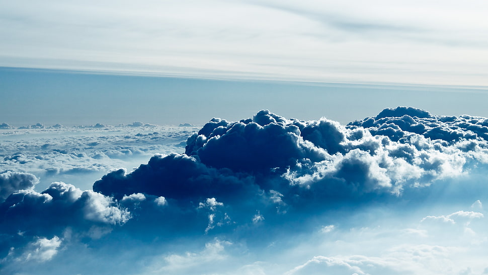 aerial view of white clouds during daytime HD wallpaper