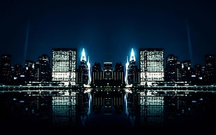 landscape photo of city skyline during nightime