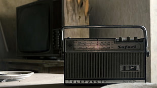 black and gray portable radio, abandoned, old, television sets, radio