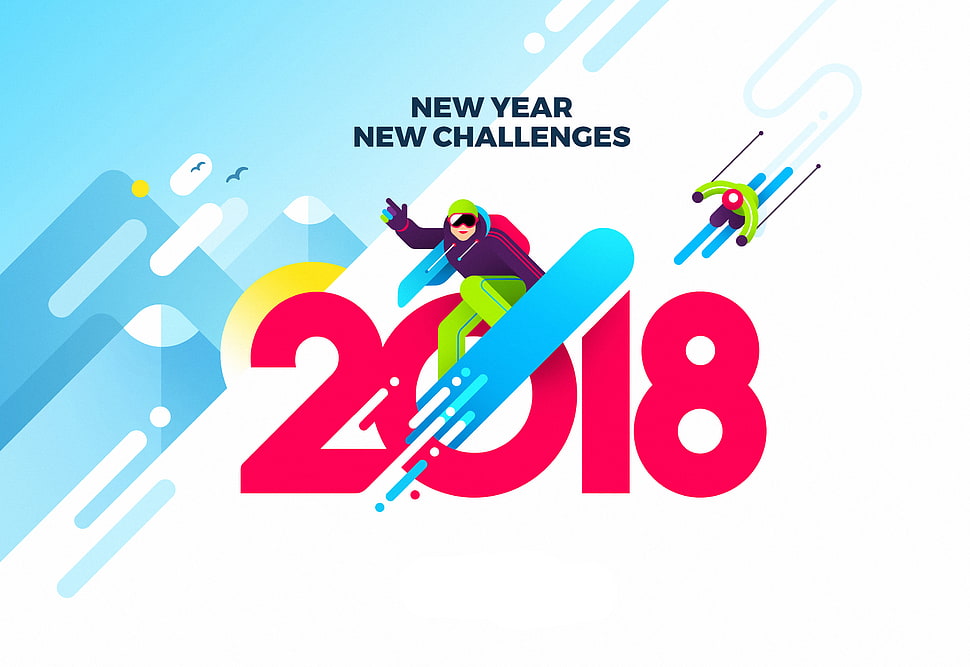 New Year New Challenges 2018 HD wallpaper