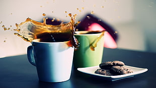 coffee splash near baked cookies HD wallpaper